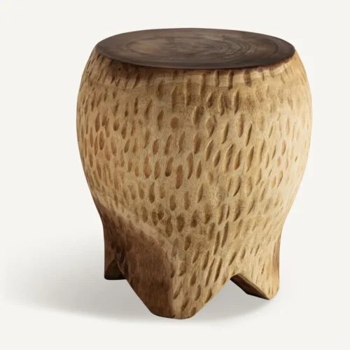 Table basse Gairo bois de suar sculpté Vical Home — vue 2