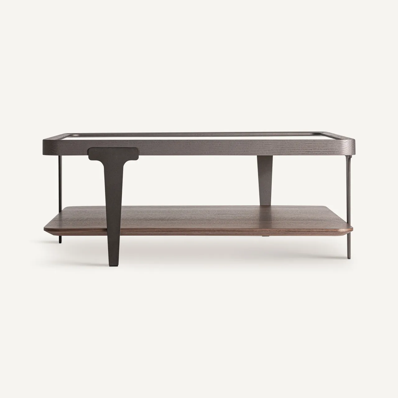 Table basse Gehofen frêne et verre fumé 100 x 100 cm Vical Home