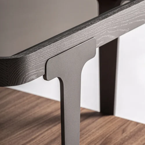 Table basse Gehofen frêne et verre fumé 100 x 100 cm Vical Home — vue 3