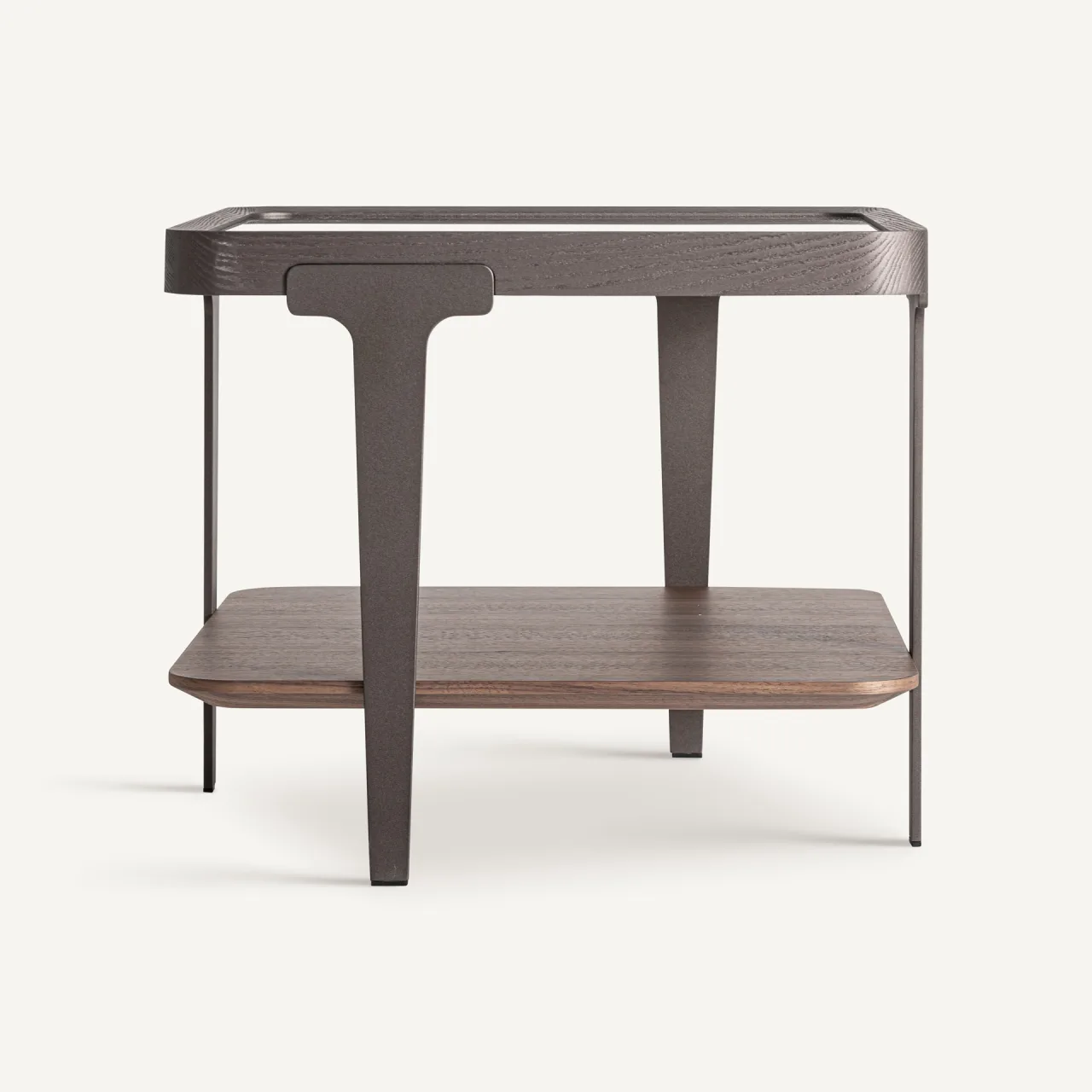 Table basse Gehofen frêne et verre fumé 60 x 60 cm Vical Home