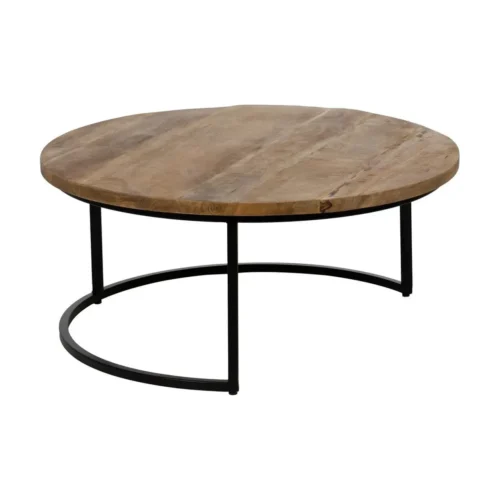 Table basse gigogne bicolore marron et noir Ixia 90 cm — vue 4