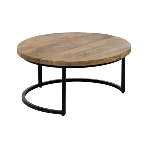 Table basse gigogne bicolore marron et noir Ixia 90 cm — vue 5