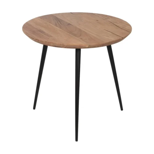 Table basse gigogne bois d'acacia et métal ronde Ixia 70 cm — vue 3