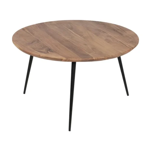 Table basse gigogne bois d'acacia et métal ronde Ixia 70 cm — vue 4
