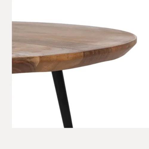 Table basse gigogne bois d'acacia et métal ronde Ixia 70 cm — vue 6