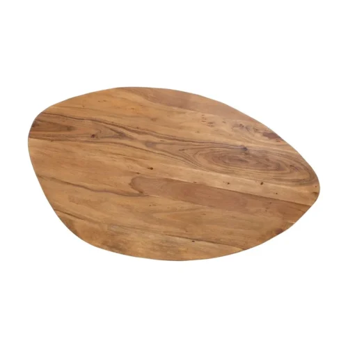 Table basse gigogne organique bois d'acacia et métal Ixia 110 cm — vue 10