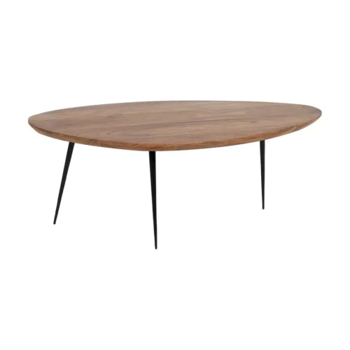 Table basse gigogne organique bois d'acacia et métal Ixia 110 cm — vue 5