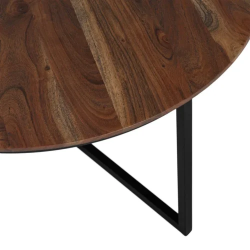 Table basse gigogne bois d'acacia pieds métal Ixia 80 cm — vue 6