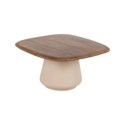 Table basse gigogne organique bois de manguier et métal Ixia 90 cm — vue 3