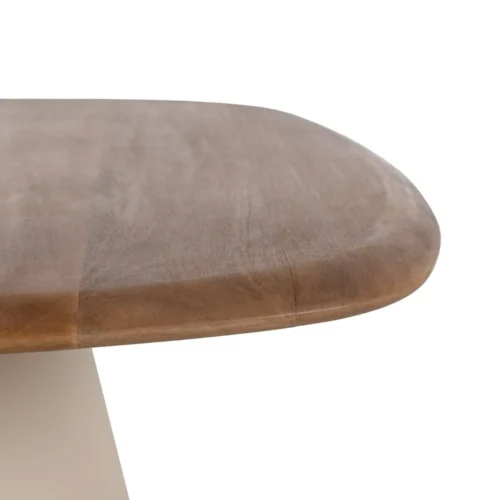 Table basse gigogne organique bois de manguier et métal Ixia 90 cm — vue 6
