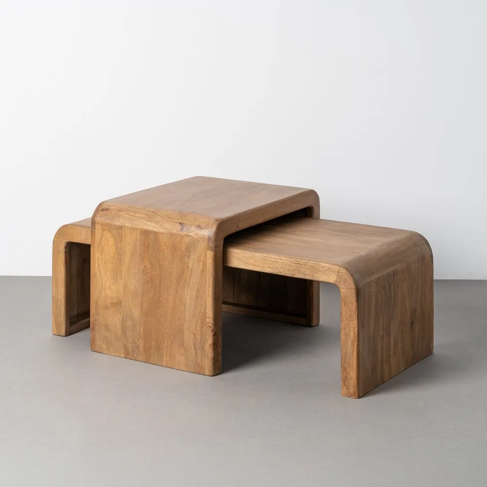 Table basse gigogne bois de manguier Ixia 120 x 55 cm