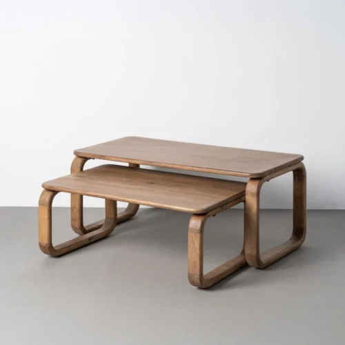 Table basse gigogne bois de manguier Ixia 120 x 60 cm