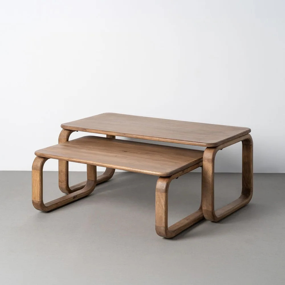 Table basse gigogne bois de manguier Ixia 120 x 60 cm