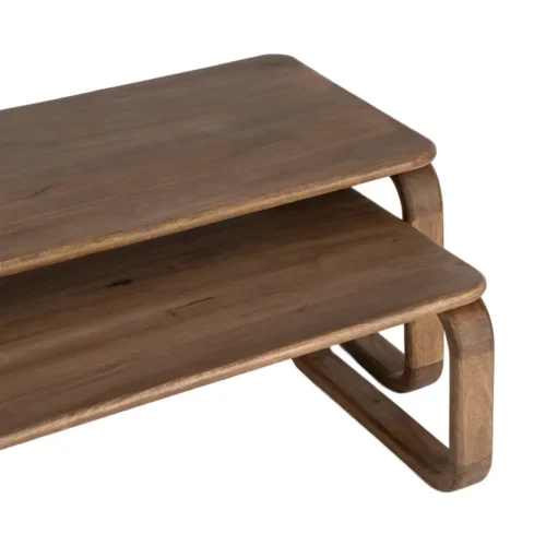 Table basse gigogne bois de manguier Ixia 120 x 60 cm — vue 2