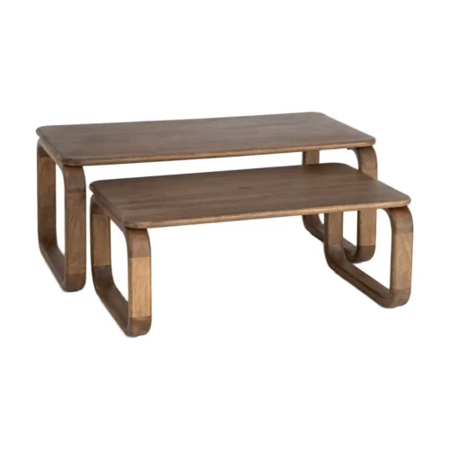 Table basse gigogne bois de manguier Ixia 120 x 60 cm — vue 8