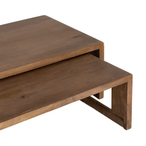 Table basse gigogne bois de manguier Ixia 140 cm — vue 2
