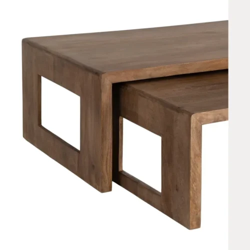 Table basse gigogne bois de manguier Ixia 140 cm — vue 4