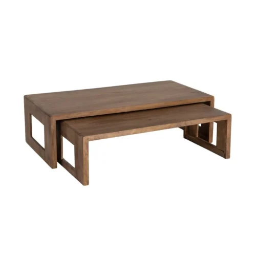 Table basse gigogne bois de manguier Ixia 140 cm — vue 8