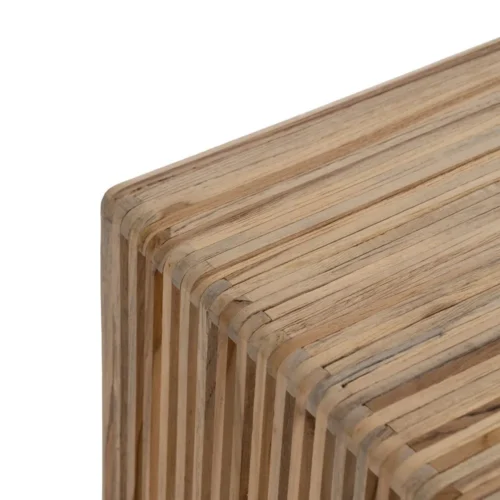 Table basse gigogne bois de teck recyclé Ixia 85 cm — vue 5