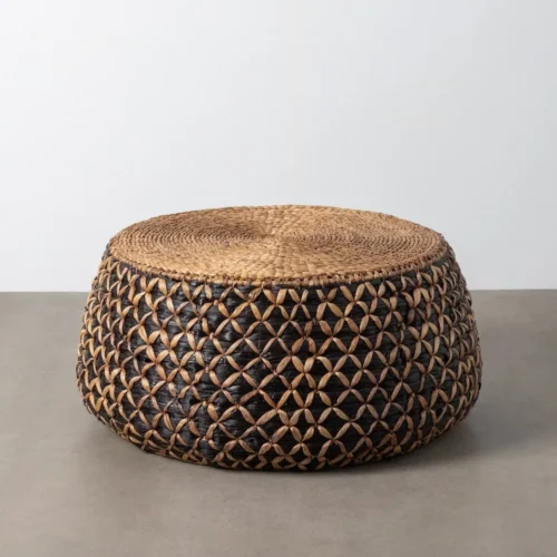 Table basse gigogne en jacinthe d'eau tressée Ixia 100 cm — vue 2