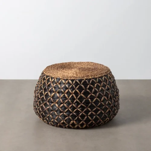 Table basse gigogne en jacinthe d'eau tressée Ixia 100 cm — vue 3