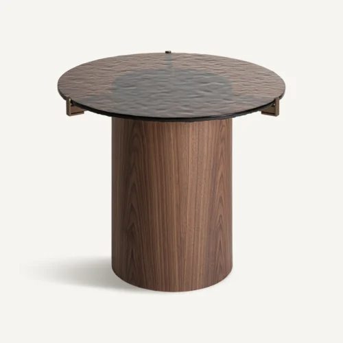 Table basse Giswil contreplaqué et verre ambré Vical Home — vue 2