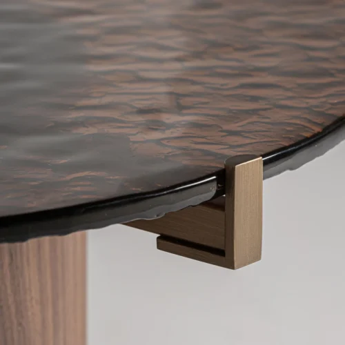 Table basse Giswil contreplaqué et verre ambré Vical Home — vue 4
