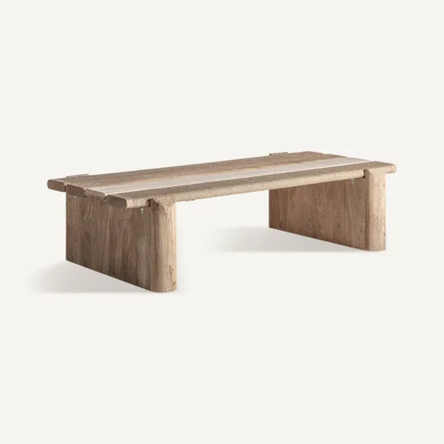 Table basse Jacquard manguier et marbre 140 x 73 Vical Home — vue 2