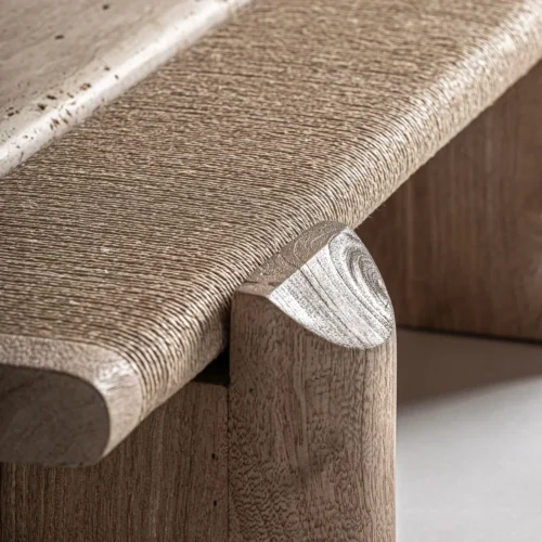 Table basse Jacquard manguier et marbre 140 x 73 Vical Home — vue 3