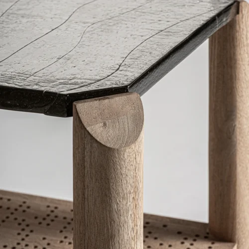 Table basse Jacquard manguier et verre 60 cm Vical Home — vue 4