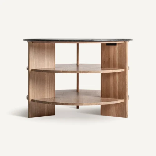 Table basse Nara chêne et travertin noir Vical Home — vue 2