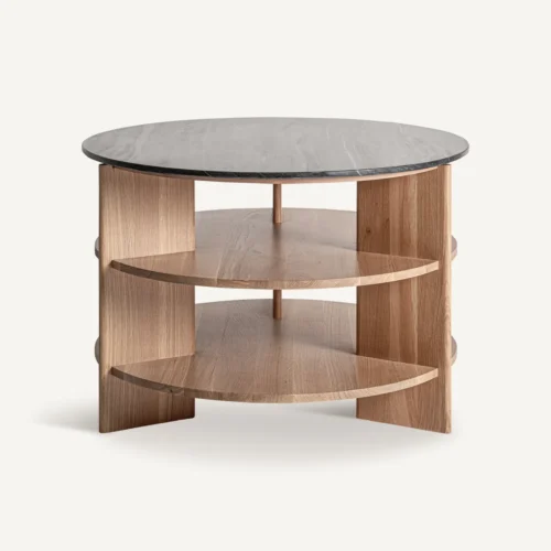 Table basse Nara chêne et travertin noir Vical Home — vue 3