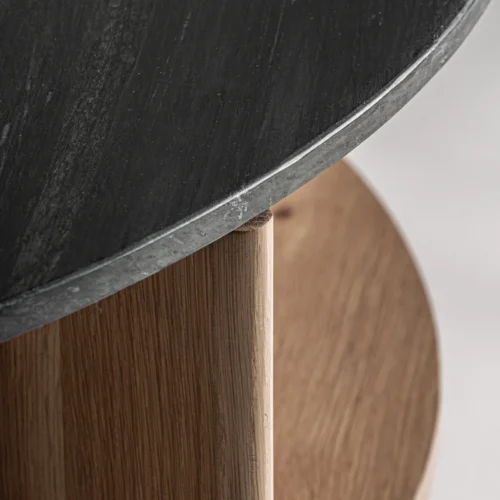 Table basse Nara chêne et travertin noir Vical Home — vue 4
