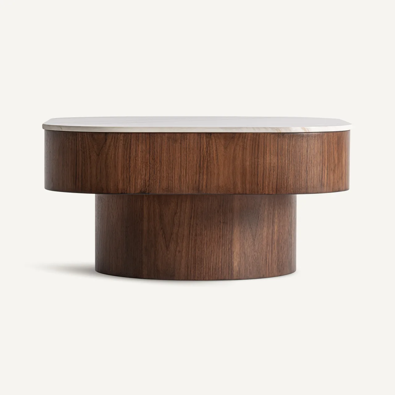 Table basse Neufs blanc et marron 70 cm Vical Home