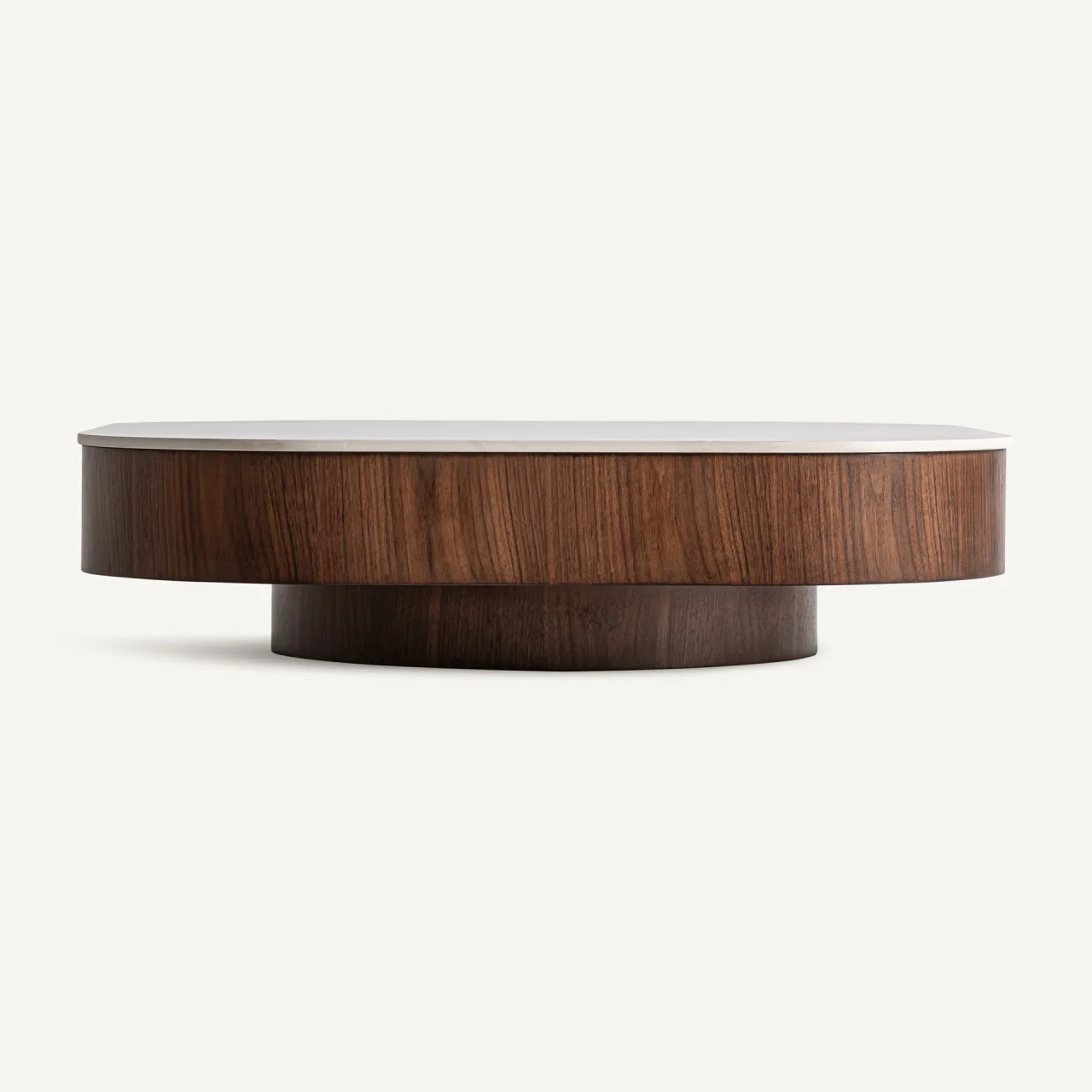 Table basse Neufs blanc et noyer 100 cm Vical Home