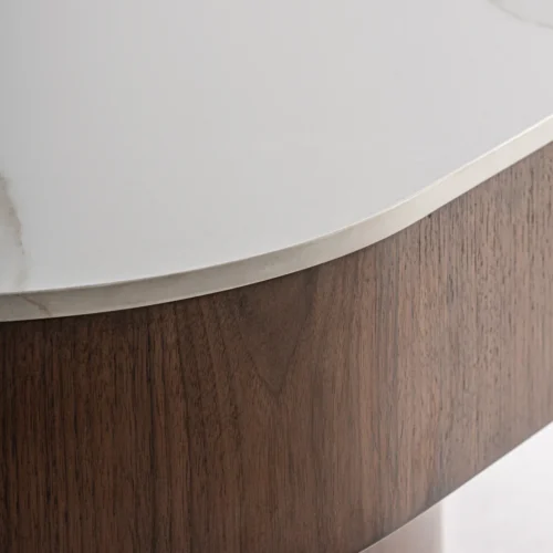 Table basse Neufs blanc et noyer 100 cm Vical Home — vue 3