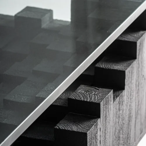 Table basse Pètria manguier noir sablé et verre Vical Home — vue 6