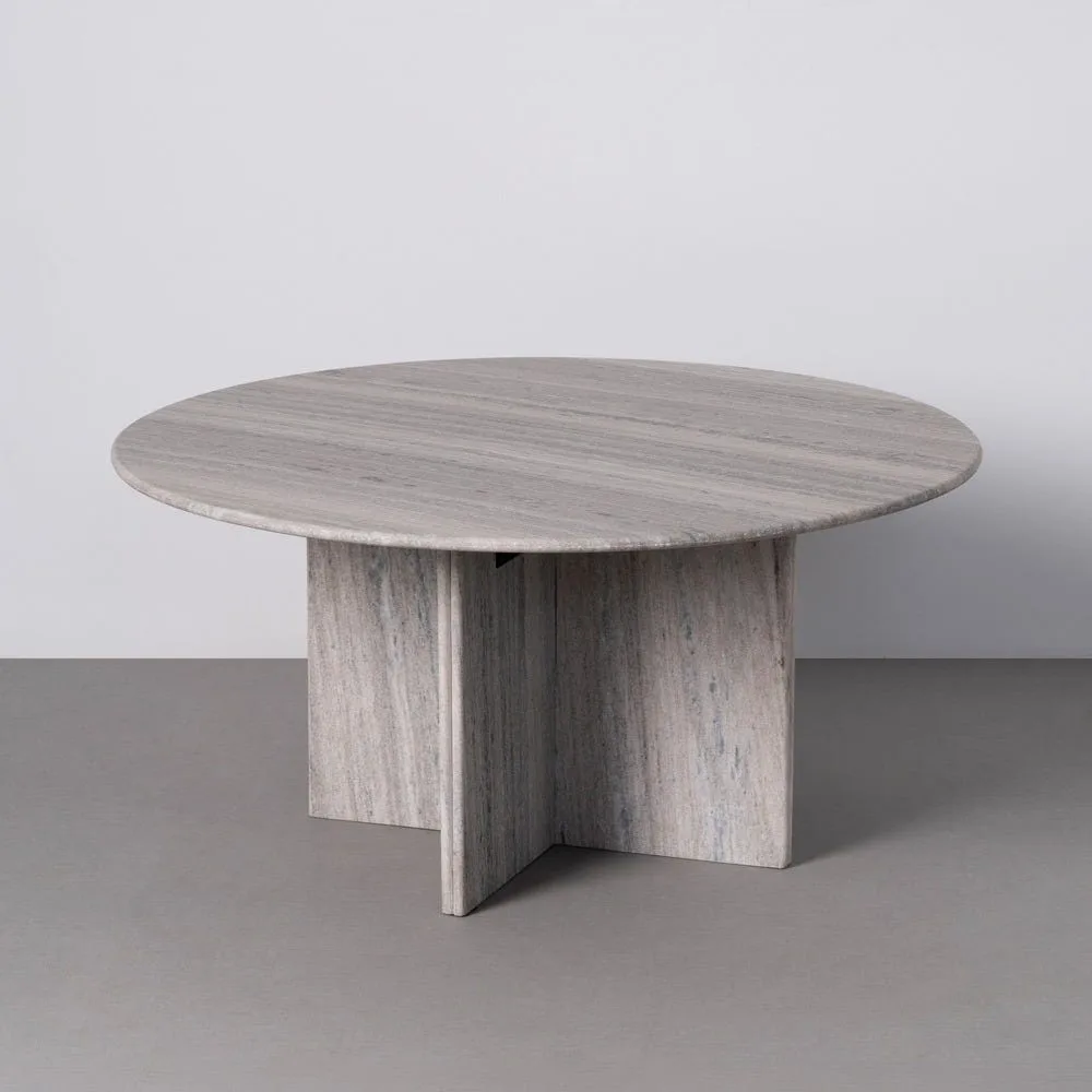 Table basse pierre naturelle beige Ixia 100 cm
