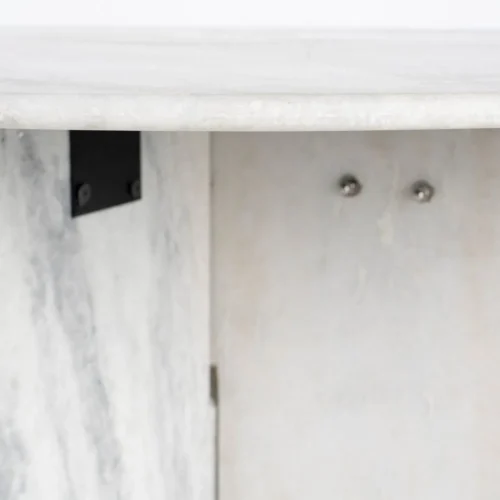 Table basse pierre naturelle blanche Ixia 100 cm — vue 3