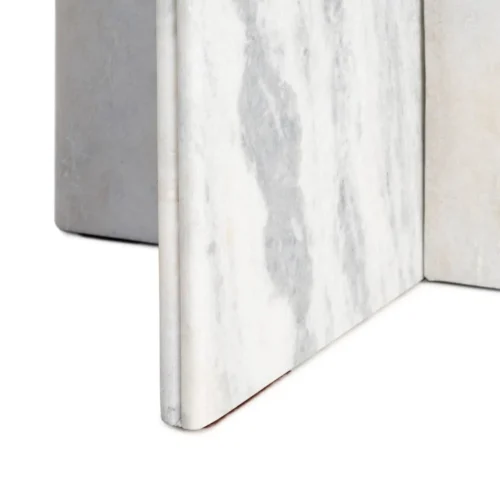 Table basse pierre naturelle blanche Ixia 100 cm — vue 5