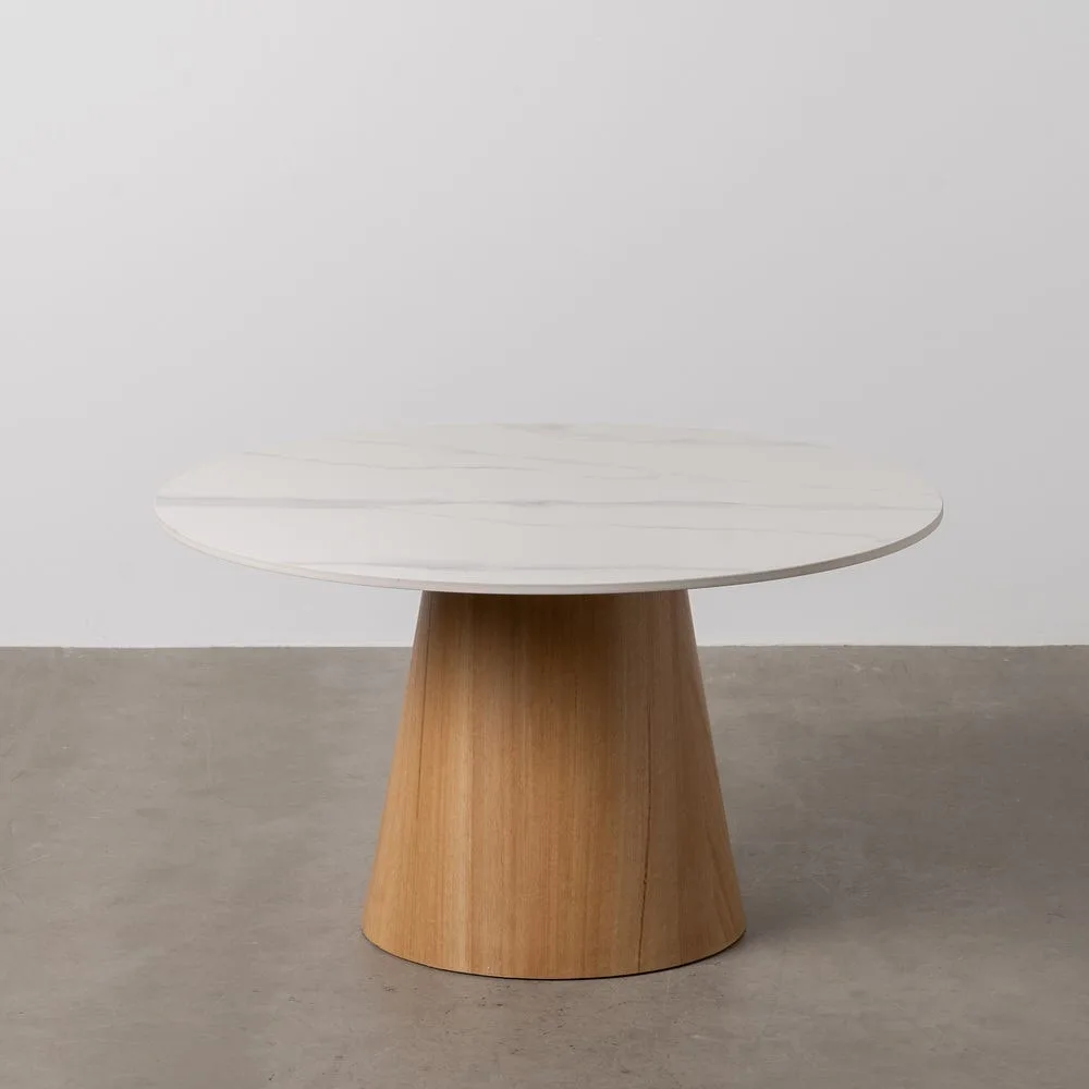 Table basse plateau céramique effet marbre piètement métal Ixia 80 x 45 cm