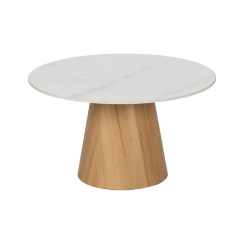 Table basse plateau céramique effet marbre piètement métal Ixia 80 x 45 cm — vue 2