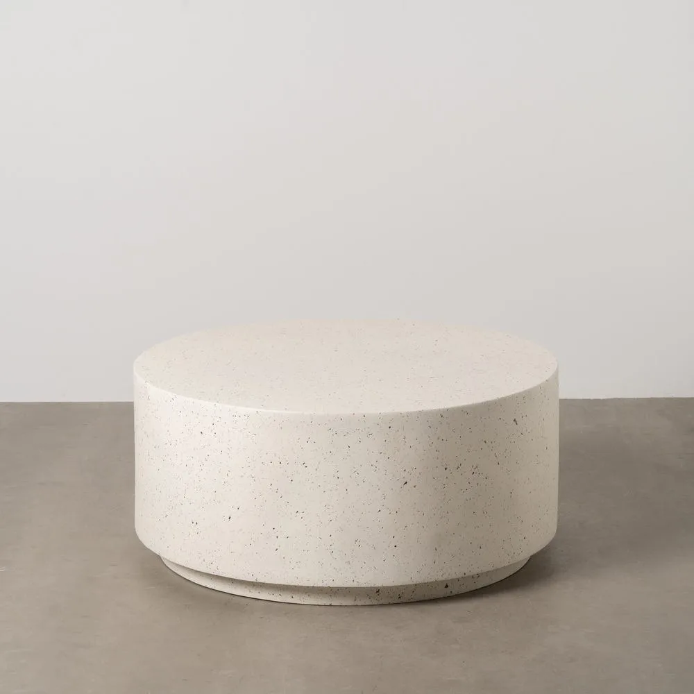 Table basse plateau fibre de magnésium blanche Ixia 90 cm