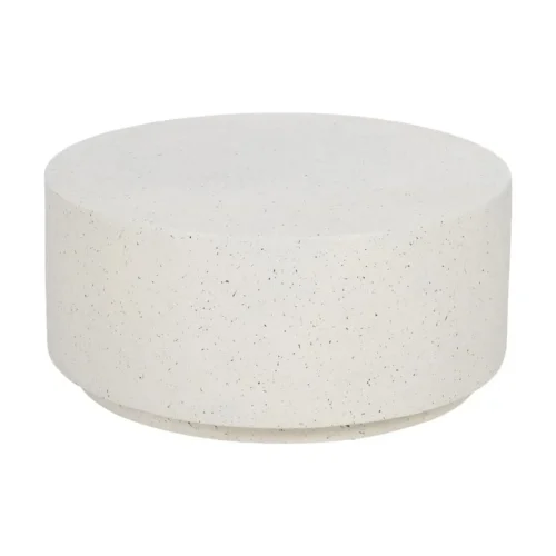 Table basse plateau fibre de magnésium blanche Ixia 90 cm — vue 3