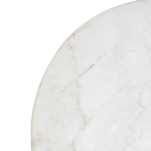 Table basse plateau marbre blanc et bois de manguier Ixia 135 cm — vue 4