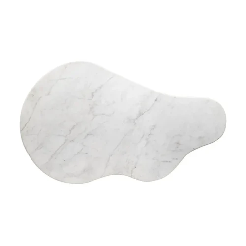 Table basse plateau marbre blanc et bois de manguier Ixia 135 cm — vue 9
