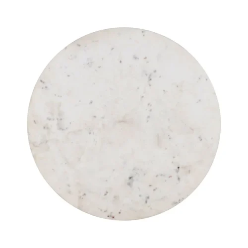 Table basse plateau marbre blanc et bois de manguier Ixia 75 cm — vue 8