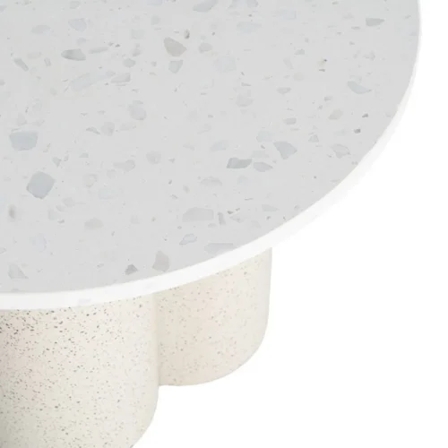 Table basse plateau marbre blanc piètement métal Ixia 60 cm — vue 2
