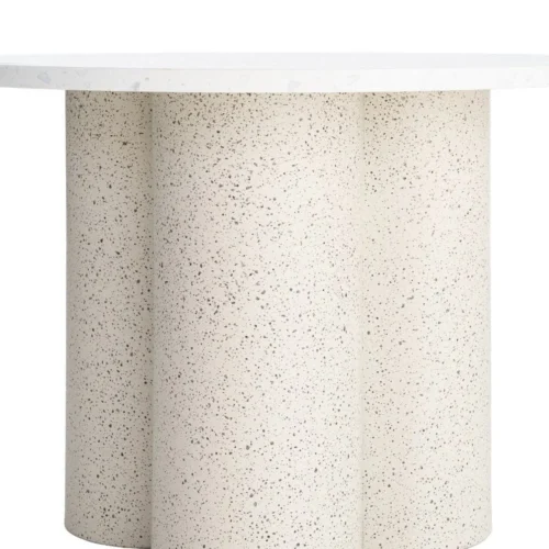 Table basse plateau marbre blanc piètement métal Ixia 60 cm — vue 3