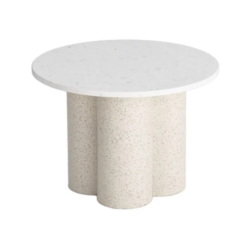 Table basse plateau marbre blanc piètement métal Ixia 60 cm — vue 6